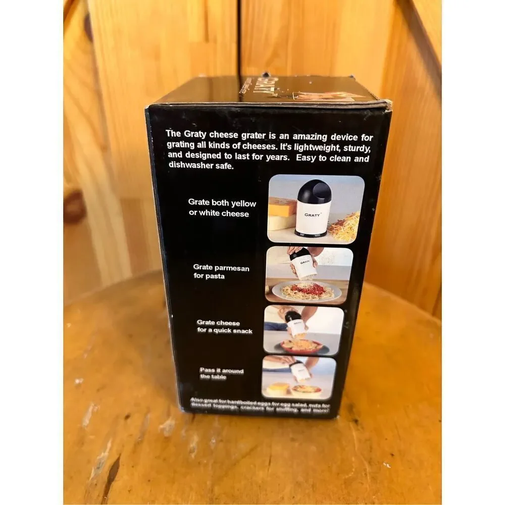 Graty Gourmet Cheese Grater Shredder Coarse and Fine Cheese New As Seen TV (4524